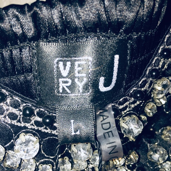 Little Black Silky Sexy Dress with Rhinestones - Picture 6 of 8